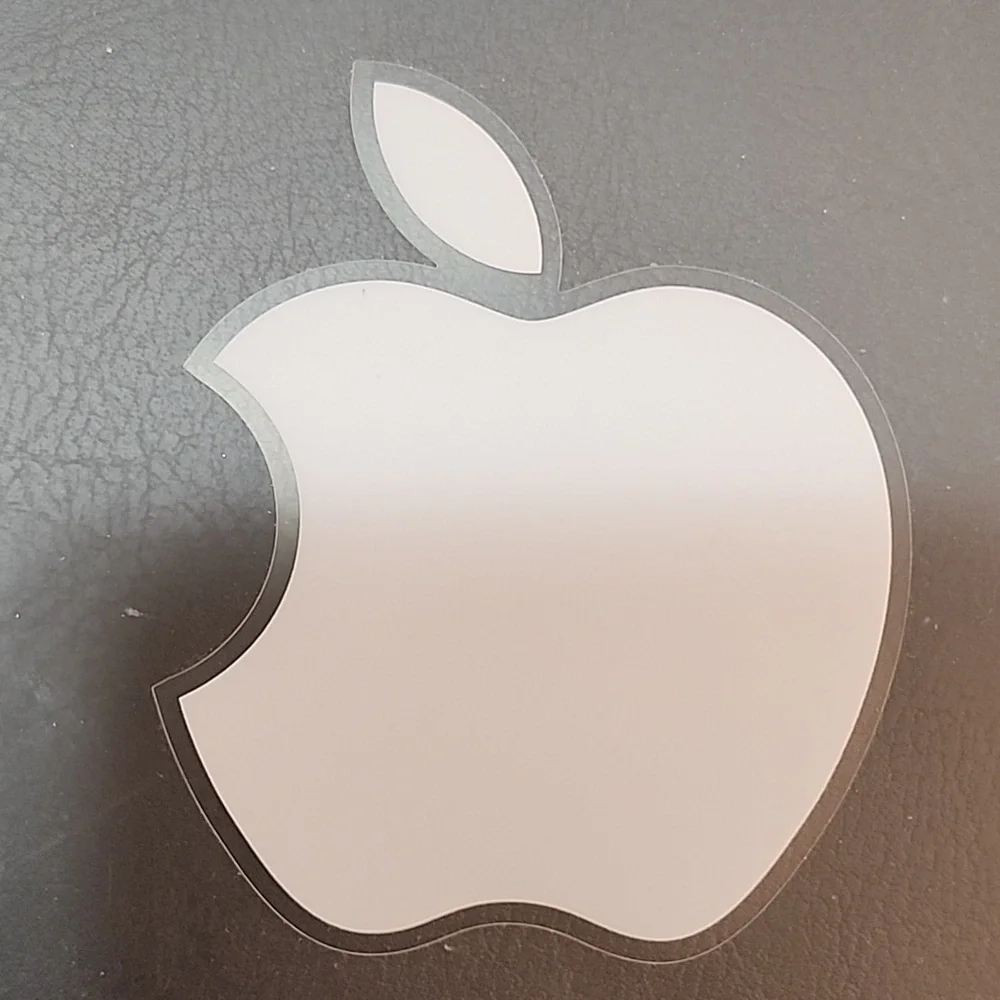 Genuine Apple Mac White Silver Stickers (2) for your iPad to Logo! 2